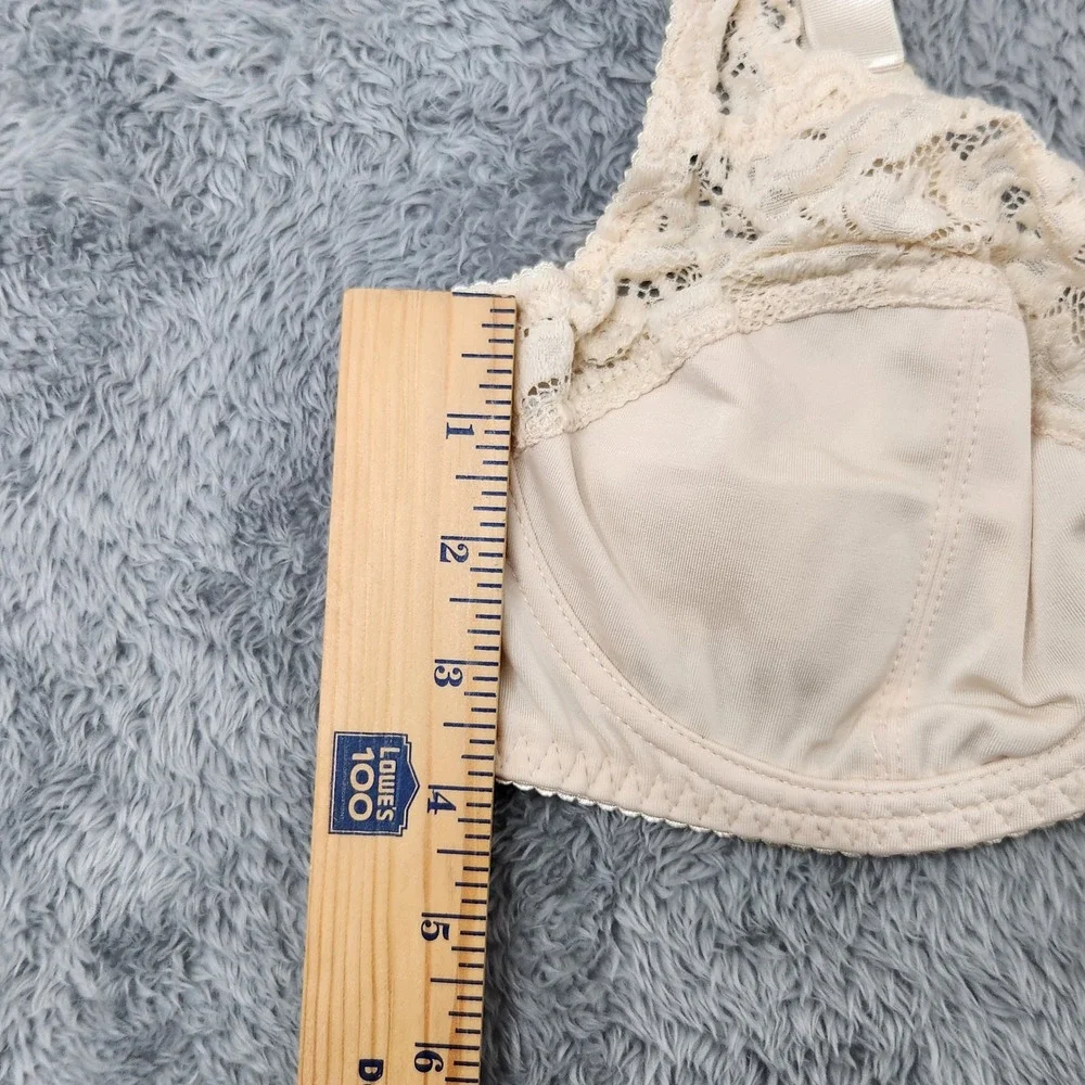 Curvy Couture Bra Womens 38D Nude Tulip Lace‎ Push Up Underwire Bombshell Nude